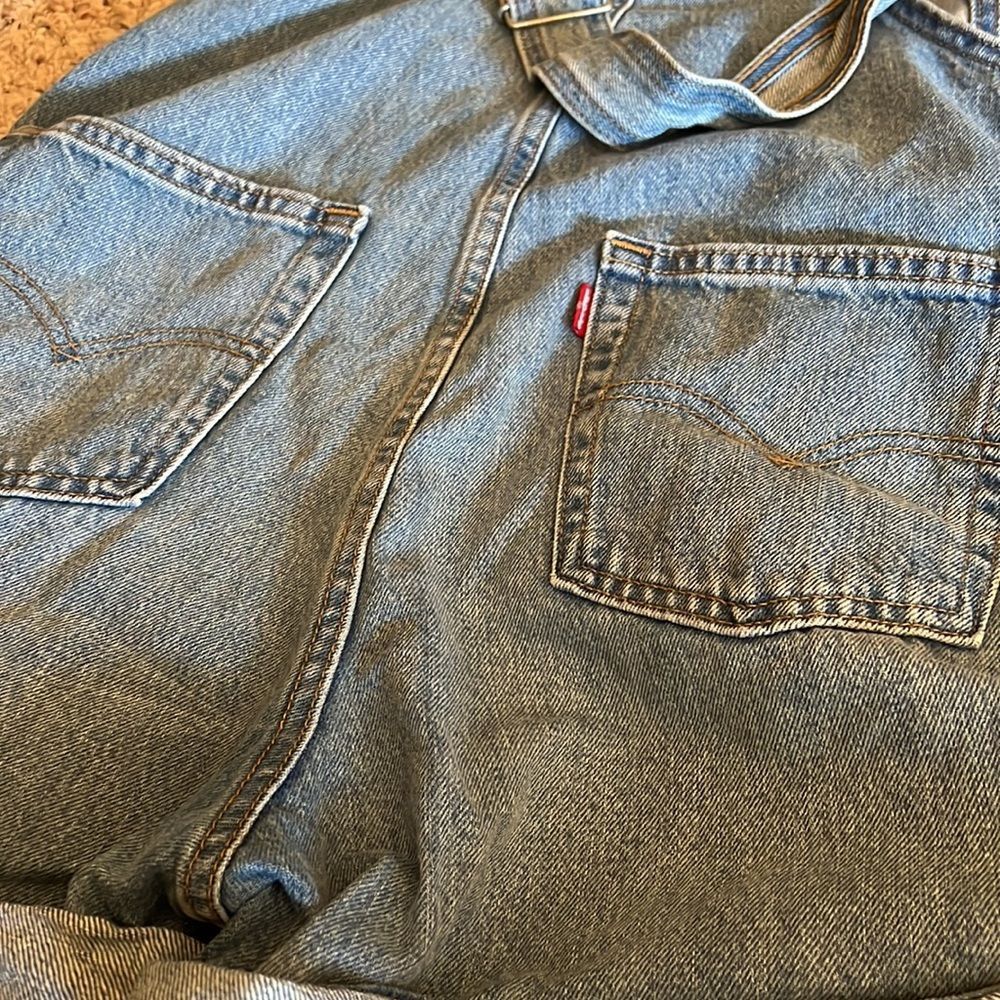 NWT Vintage Festival Shortall Light Wash Cuffed Denim Overalls - Picture 7 of 7